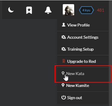 "New Kata" Menu