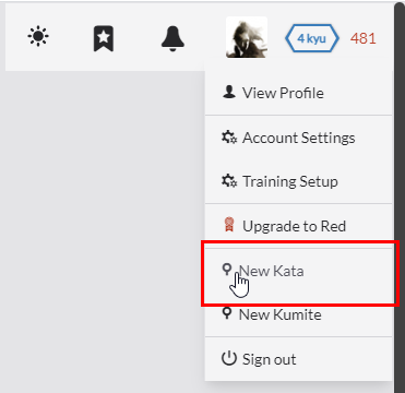 "New Kata" Menu